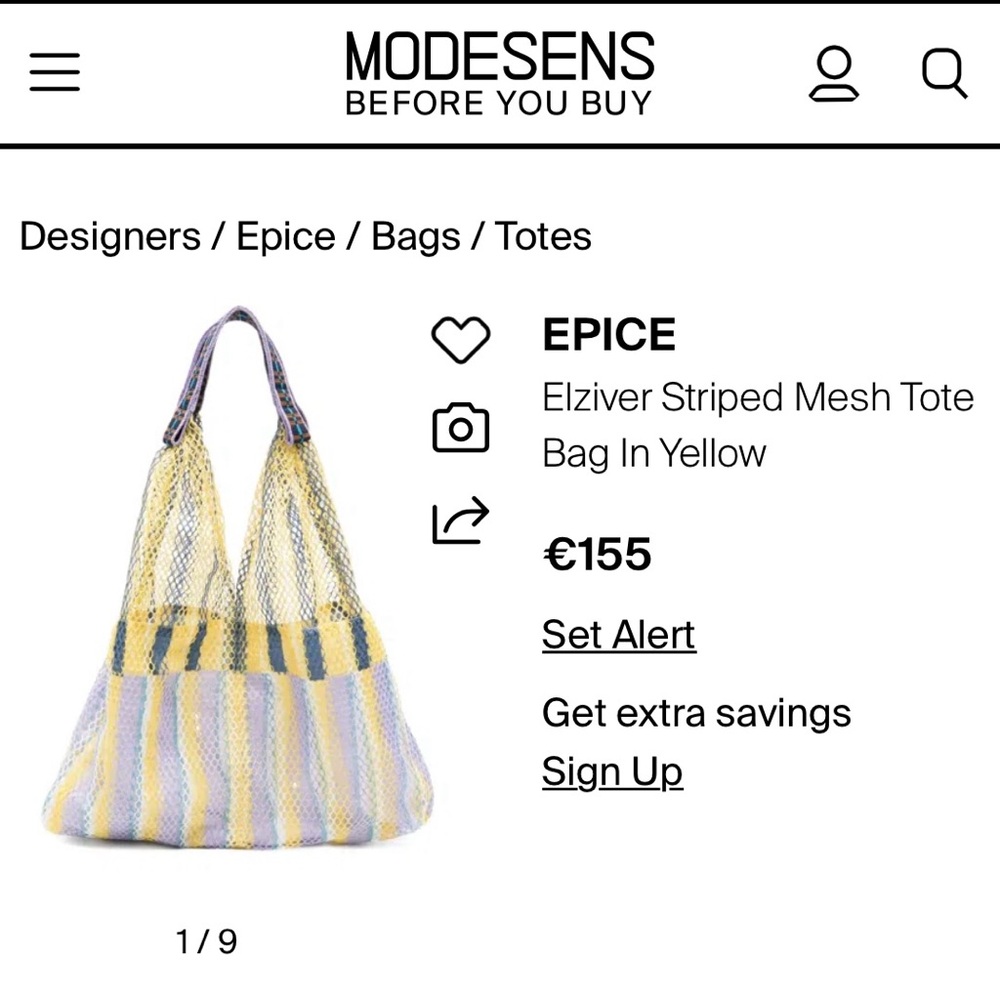 Épice Elziver Yellow Striped Tote bag in lemon